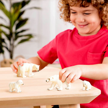 Terra by Battat Polar Bear Family Animal Figures, 4-Piece Arctic Set