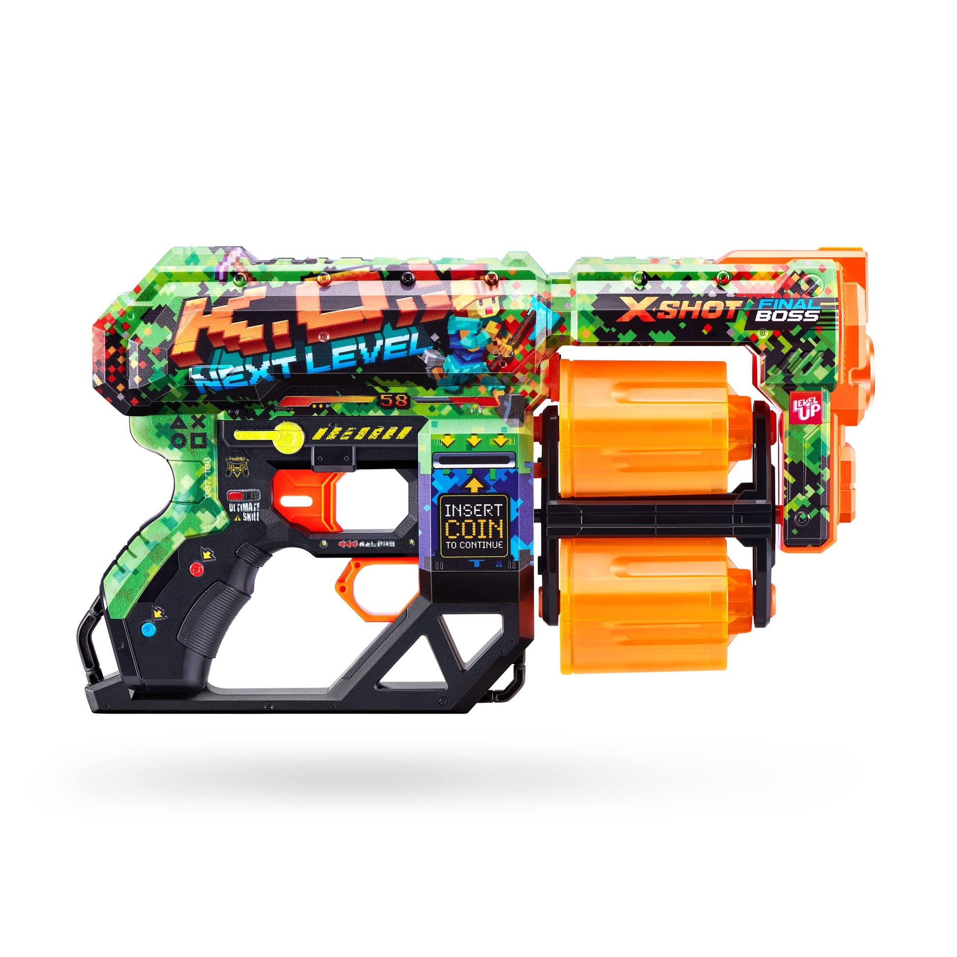 XShot Skins Dread - K.O (24 Darts) by ZURU, Easy Reload, Air Pocket Technology, Toy Foam Dart Blaster for Kids, Teens, Adults, Frustration Free
