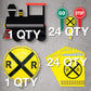 Railroad-Train Party Decorations! Choo Choo Set Includes 1 Lg. Train Centerpiece, 1 Railroad Crossing Foil Balloon, 24 Fun Party Picks & 24 Loot Bags