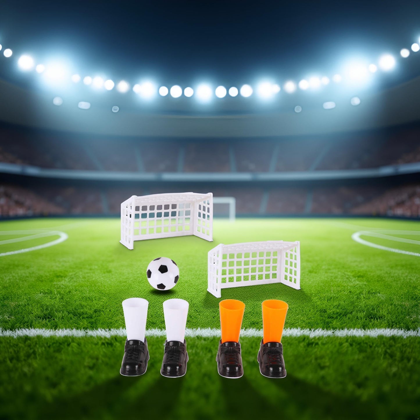 Jowxsx 1 Set Finger Soccer Game Finger Footballs Match Funny Finger Table Game Set with Two Goals for Fans Club Party Gifts Football Products Soccer