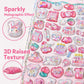 SHANGRLA Kawaii 3D Cute Puffy Stickers for Adults Teens, Small Sparkly Resin Animal Sticker for Phone Case Digital Camera Decor, Scrapbook Supplies,6