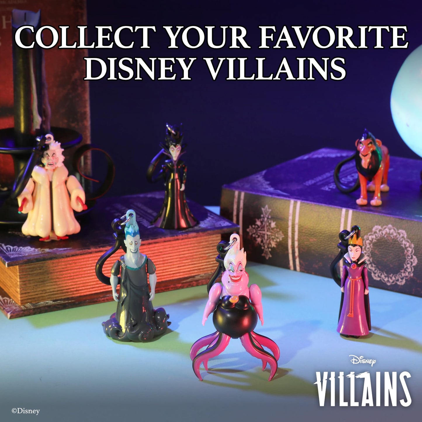Disney Villains Chibi in Motion 4-Pack Bag Charms with Mystery Figure