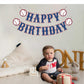 OZCZKZZ Happy Birthday Banner Baseball,Navy Blue,Baseball Birthday Party Decorations