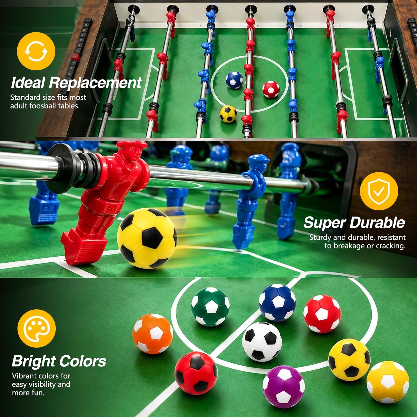 OuMuaMua 9pcs Foosball Table Balls 1.42 Inch Table Soccer Balls for Foosball Tabletop Game Accessory Replacements Multicolor World Cup