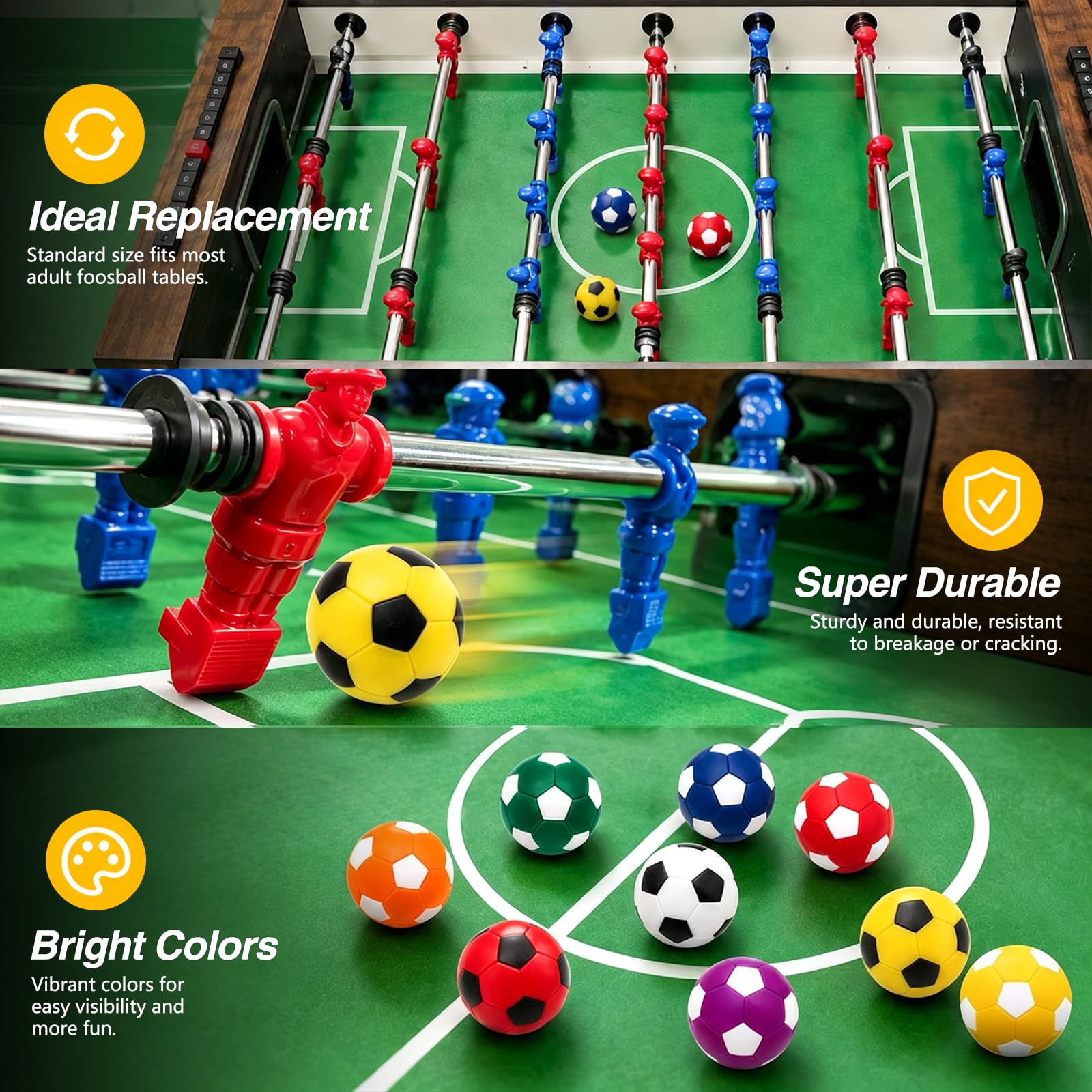 OuMuaMua 9pcs Foosball Table Balls 1.42 Inch Table Soccer Balls for Foosball Tabletop Game Accessory Replacements Multicolor World Cup