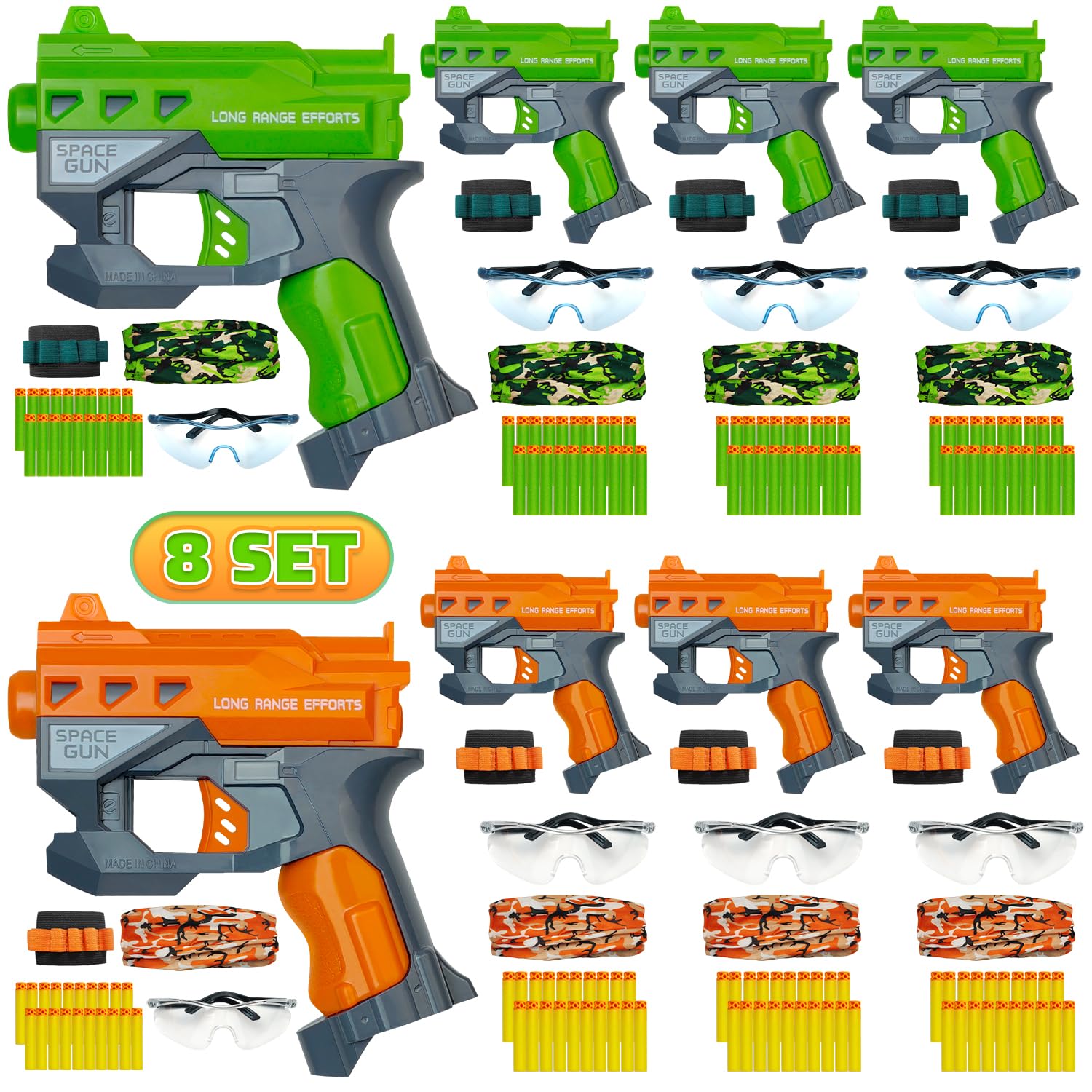 8 Pack Blaster Boys Toy Guns, Kids Party Favors Supplies with Small Guns