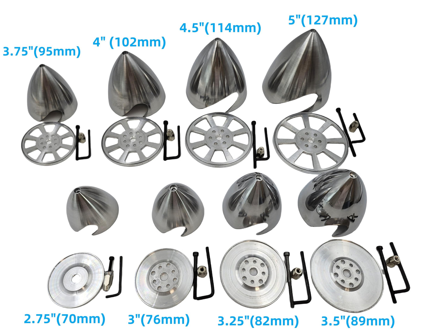 FLFRC Metal Propeller Spinner Dia 70mm-127mm CNC Plane Spinner for DLE Gasoline Engine DLE20 DLE30 DLE55 DLE111 DLE222 RC Airplane (2.75"(70MM))
