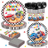 144pcs Monster Truck Birthday Party Decorations Plates Napkins 24 Guests