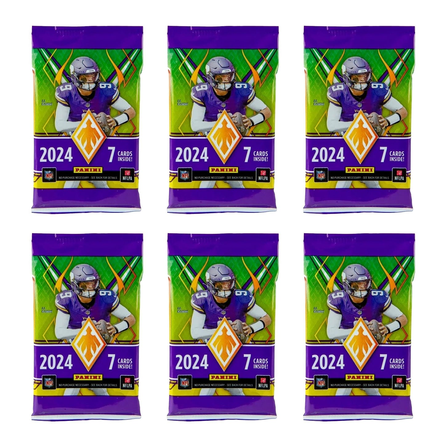 2024-25 Panini Phoenix NFL Football Mega Box - Retail Exclusive, 42 Cards, Color Blast Parallels, Rookie Cards, Official Trading Cards