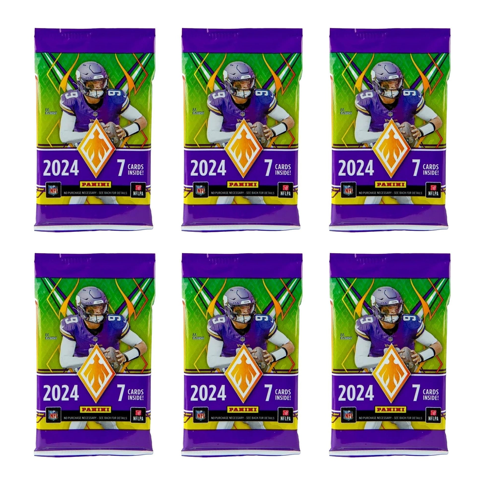 2024-25 Panini Phoenix NFL Football Mega Box - Retail Exclusive, 42 Cards, Color Blast Parallels, Rookie Cards, Official Trading Cards