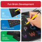PicassoTiles 2in1 Magnetic Drawing Board Toy 12x10 In Large Magnet Bead Pad with Alphabet and Math Side in Black STEM Educational Writing Playboard
