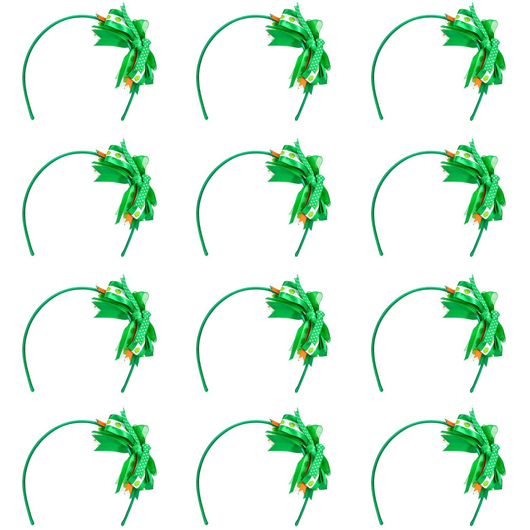 Rhode Island Novelty St Patricks Day Shamrock Irish Ribbon Headband Party Supplies (12 Per Order)