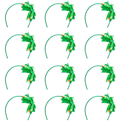 Rhode Island Novelty St Patricks Day Shamrock Irish Ribbon Headband Party Supplies (12 Per Order)