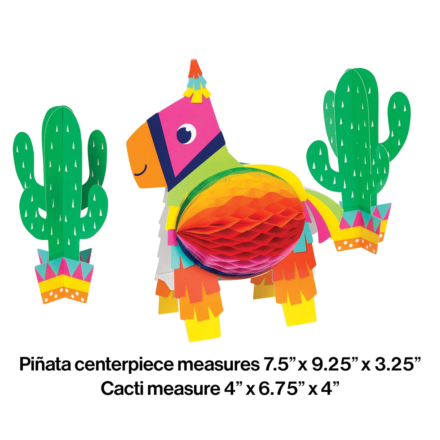 Creative Converting 340042 Colorful Fiesta Honeycomb Centerpiece Gold 3 Piece