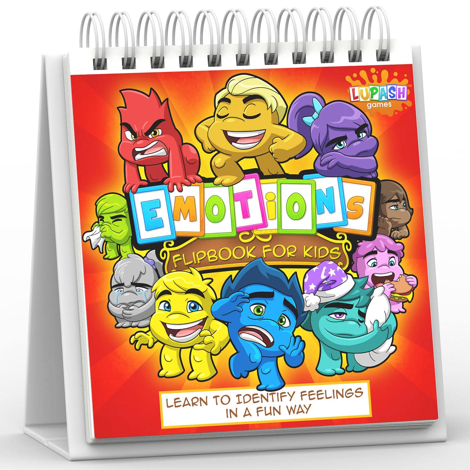 Feelings Flipbook for Kids by Professional Therapists - Learn to Identify 20 Different Emotions - Moods Coping Skills and Anger Control - For Children