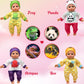 Soft Body Baby Doll with Accessories & 4 Sets of Animal Outfits, Realistic Baby Doll with Clothes & Toys, 14 Inch Doll Play Set Wardrobe Closet, Baby