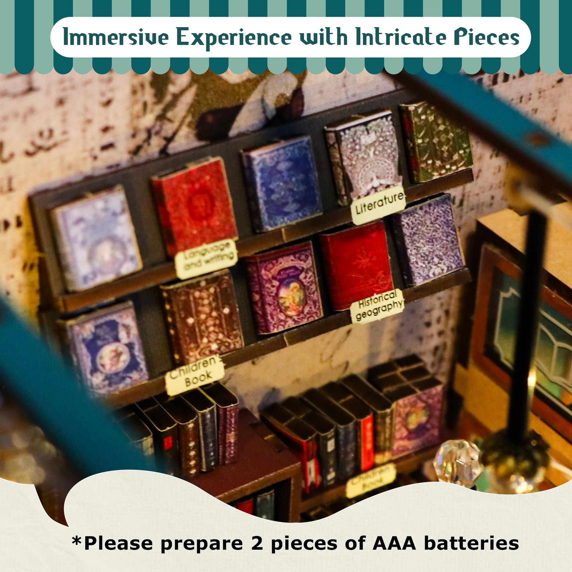 DIY Book Nook, Miniature House Kit with LED Lights (Soul Bookstore)