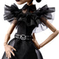 Monster High Wednesday Doll, Rave’N Wednesday Collectible in Black Gothic Gown Inspired by Dance Scene, Premium Accessories and Doll Stand