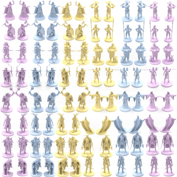 House of Bodian Mythical Heroes Town Dwellers, Heroes and Monsters Mini Figure Set for RPGs - 102 Pcs in 17 Designs, Suitable Size for DND (City
