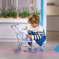 JC Toys Boutique | Folding Umbrella Doll Stroller for Children 2 Years Plus, Blue Stripes and Soft Embroidery | Sturdy Metal Frame | Pretend Play