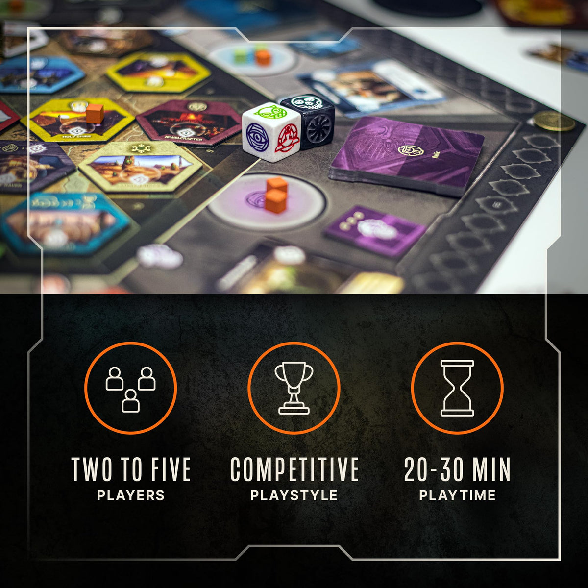 Orange Nebula Vindication Board Game - Heroic Attributes, Modular Map, & Strategic Competitive Play (New Edition)