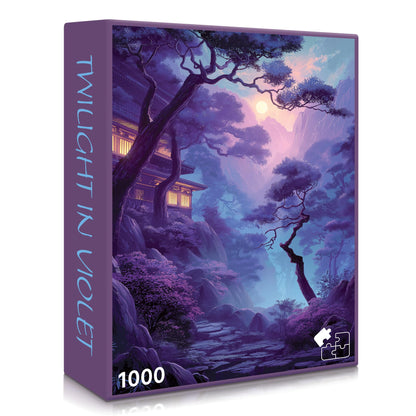 Twilight in Violet (No. 11) - 1000 Piece Landscape Jigsaw Puzzle for Adults | Printed in USA | Satin Low-Glare Finish | Random Ribbon Cut | Bonus