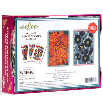 eeBoo Piece & Love: Autumn Abundance - Adult Playing Cards, Set of 2 Decks, Traditional Decks W/Beaufiul Artowrk & Gilded Edges, Vegetable Based Inks