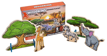 Wild Republic Woodkins African Wooden Playset - 11"