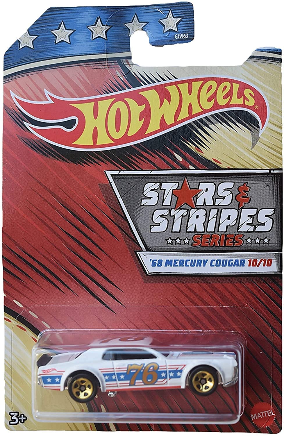 Hot Wheels Stars & Stripes Series '68 Mercury Cougar 10/10, white