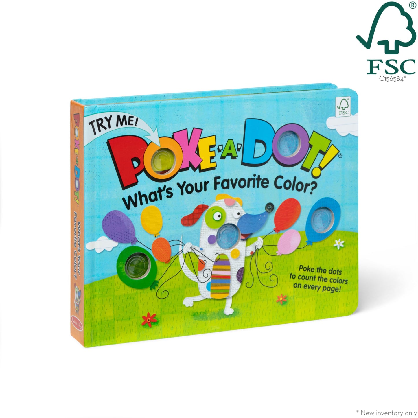 Melissa & Doug Poke-a-Dot! What’s Your Favorite Color? Interactive Children's Board Book with Buttons to Pop, Educational Sensory Toy for Toddlers &