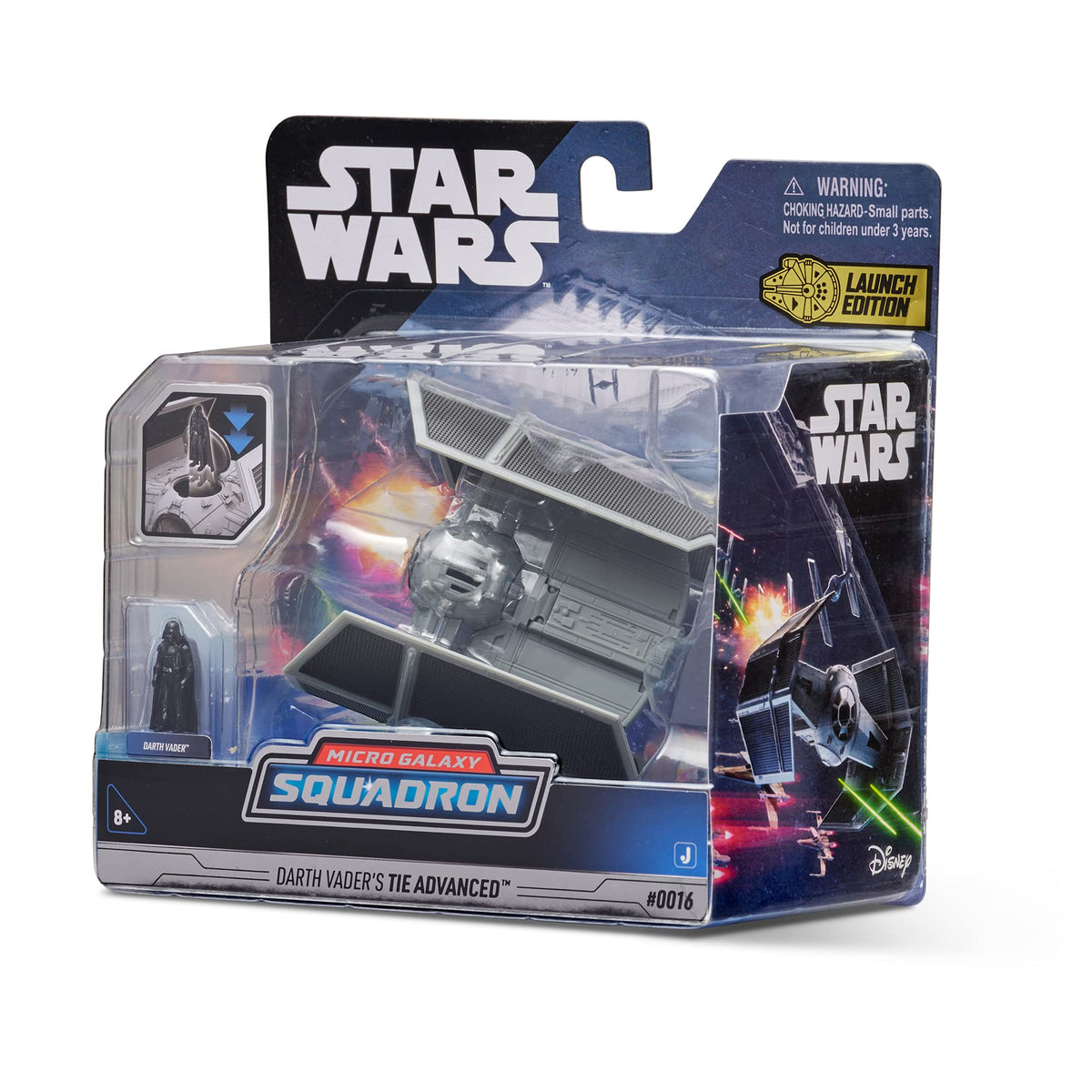 Star Wars Micro Galaxy Squadron Starfighter Class Darth Vader’S TIE Advanced - 5-Inch Vehicle with 1-Inch Micro Figure,Black