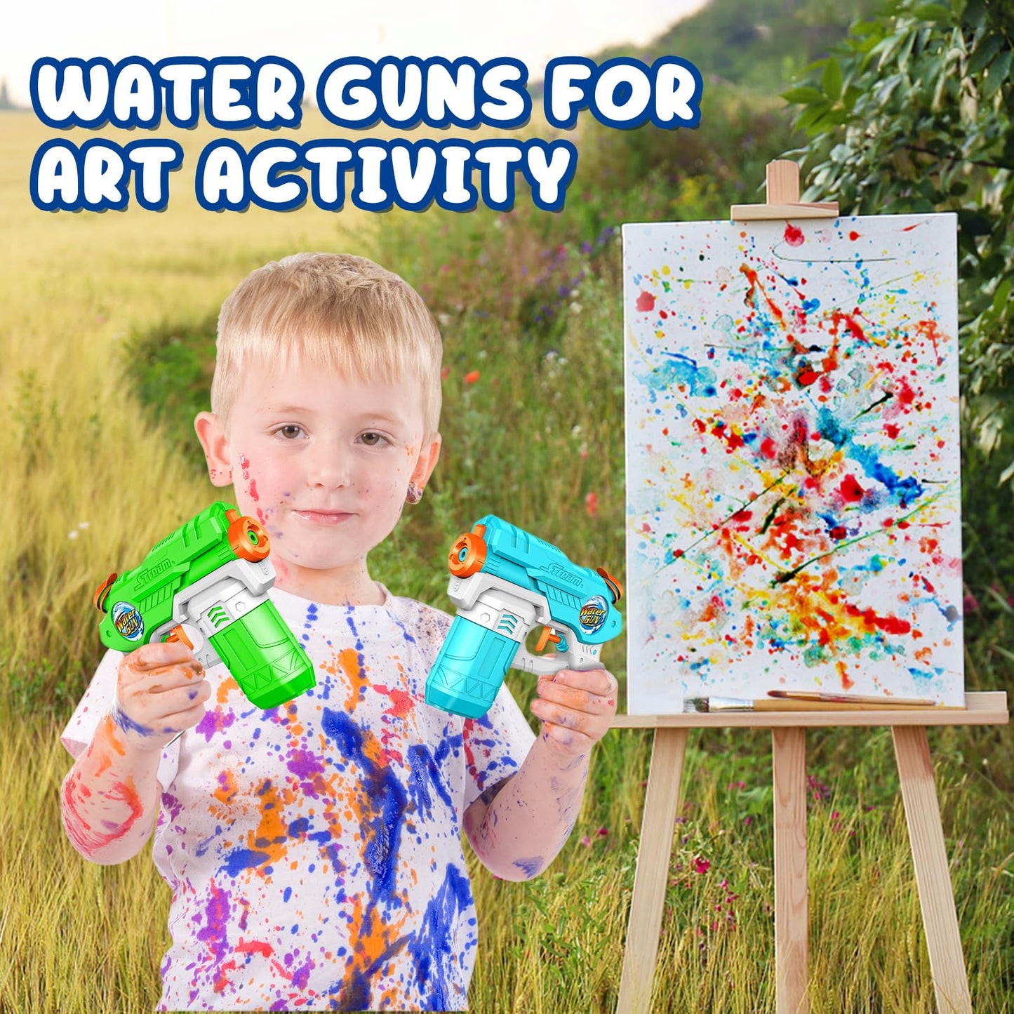 Water Guns for Kids Adults, 6 Pack Squirt Guns Soaker Blaster 220CC Capacity Long Range Super Water Gun Pistols for Boys Girls Toddlers Swimming Pool