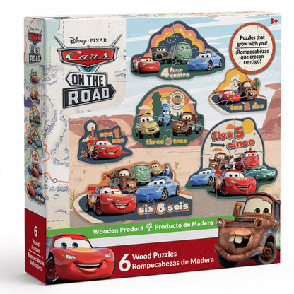MasterPieces Disney Cars 6-Pack Mini Shaped Wood Jigsaw Puzzles