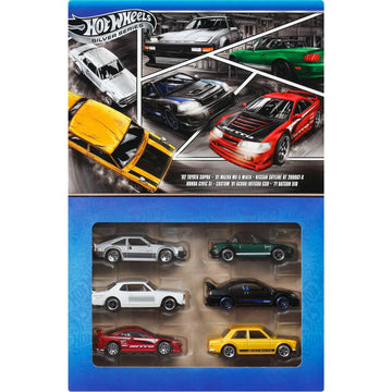Hot Wheels 1:64 Scale Die-Cast Toy Cars, Set of 6 Japanese Vehicles with Elevated Deco (Styles May Vary)