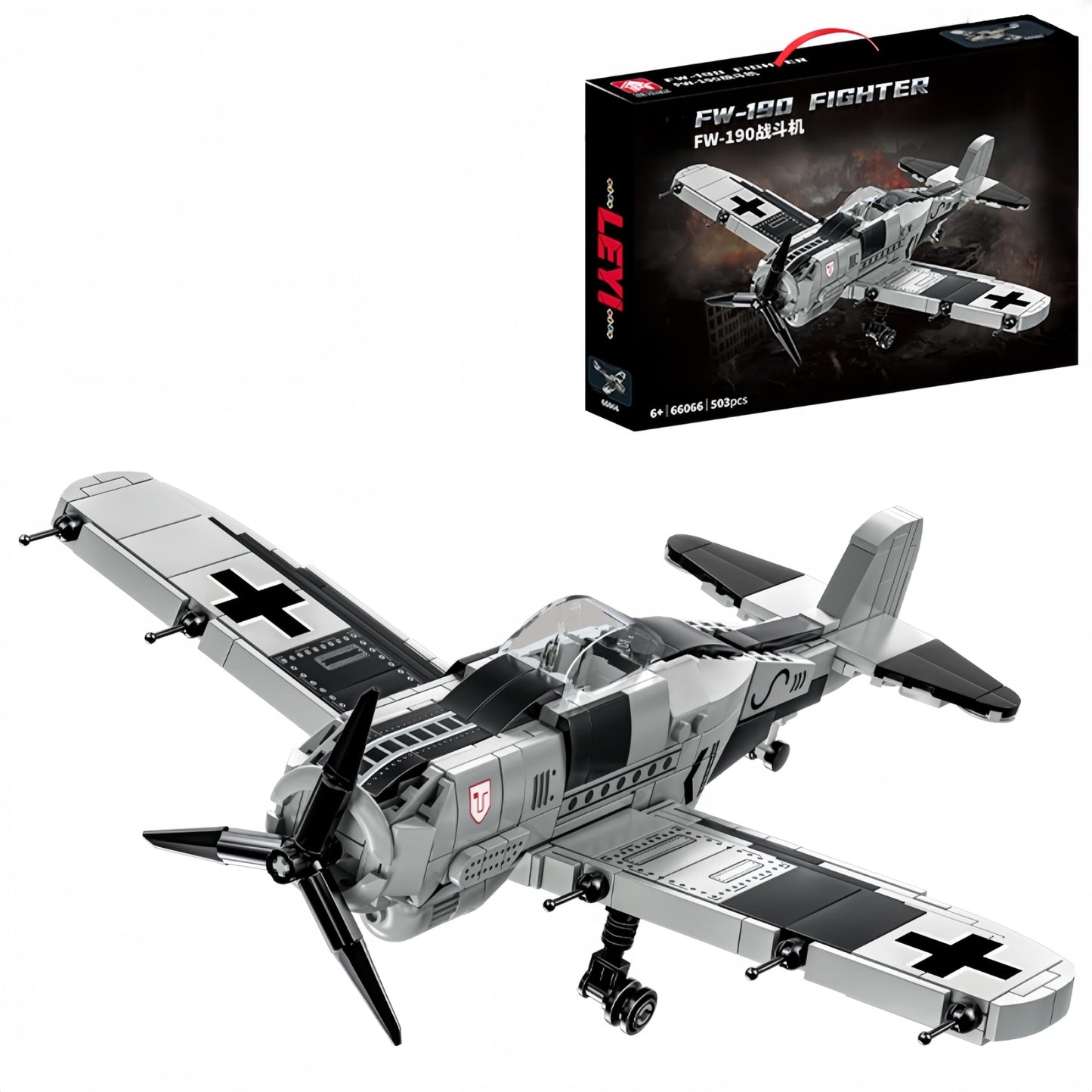 Aigidusansu WW2 Military Airplane Toy Building Sets, FW-190 Fighter Jet, Historically Accurate Aircraft Kits for Boys Age 8-12, for Girls Age 8-12