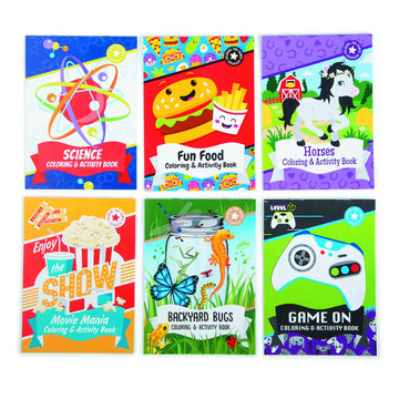 Fun Express 5" x 7" 12 pg. Bulk 72 Pc. Coloring Pages & Puzzles Activity Pad Assortment, Classroom, Dental and Medical Office Waiting Room Activities