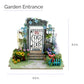 Hands Craft DIY Miniature Dollhouse Kit | 3D Model Craft Kit | Pre Cut Pieces | LED Lights | 1:24 Scale | Adult Teen | Garden Entrance (DGM02)