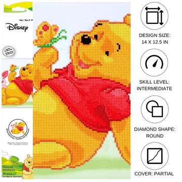DIAMOND DOTZ Disney Winnie The Pooh with Piglet Diamond Painting Kits for Adults - Diamond Art Kits a Relaxing Creative Craft Kit with Dotz Gems 14x10