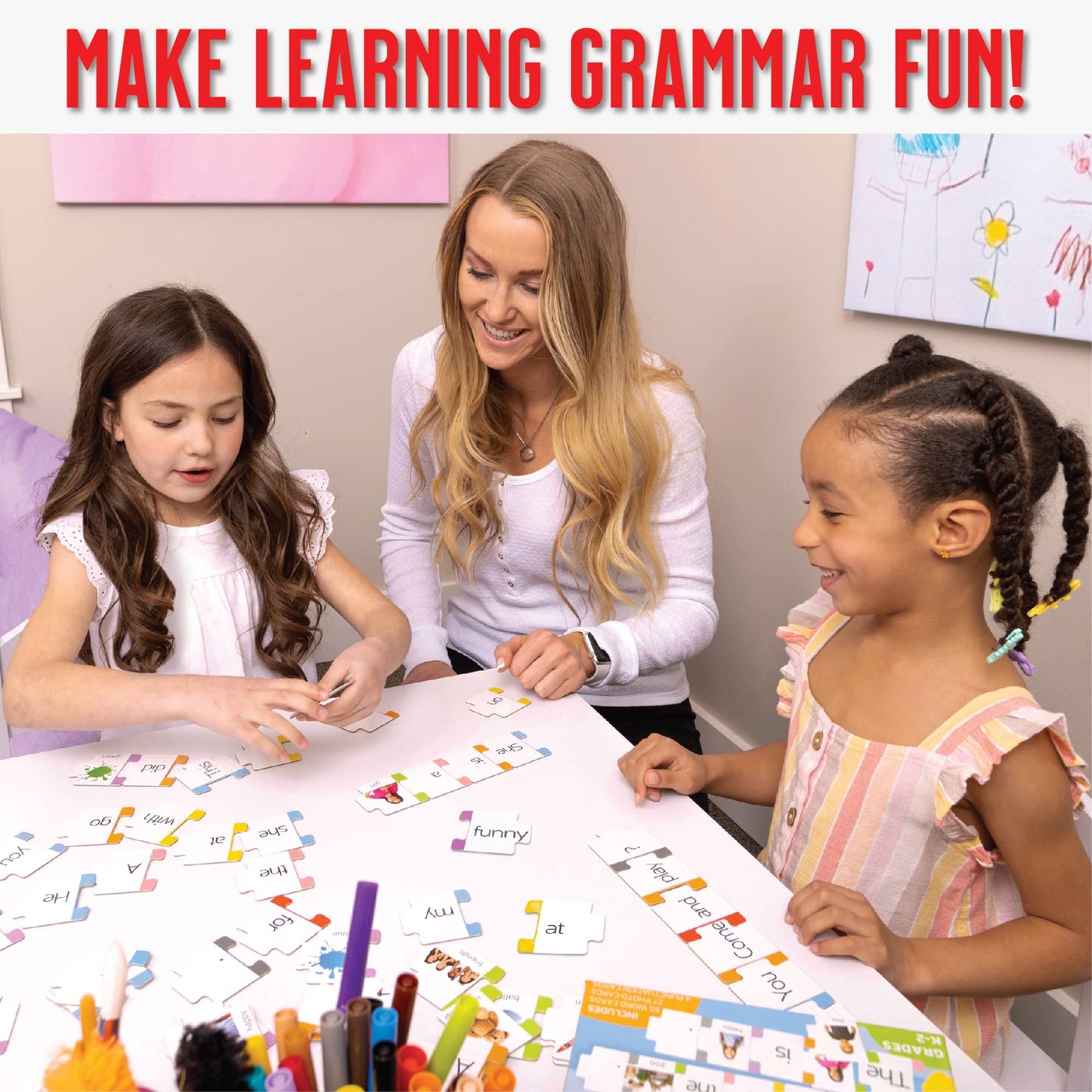 Hapinest Sentence Building for Kids, Learning Game Grammar Reading & Speech Therapy Materials Activities, Kindergarten 1st 2nd Grade Special Education