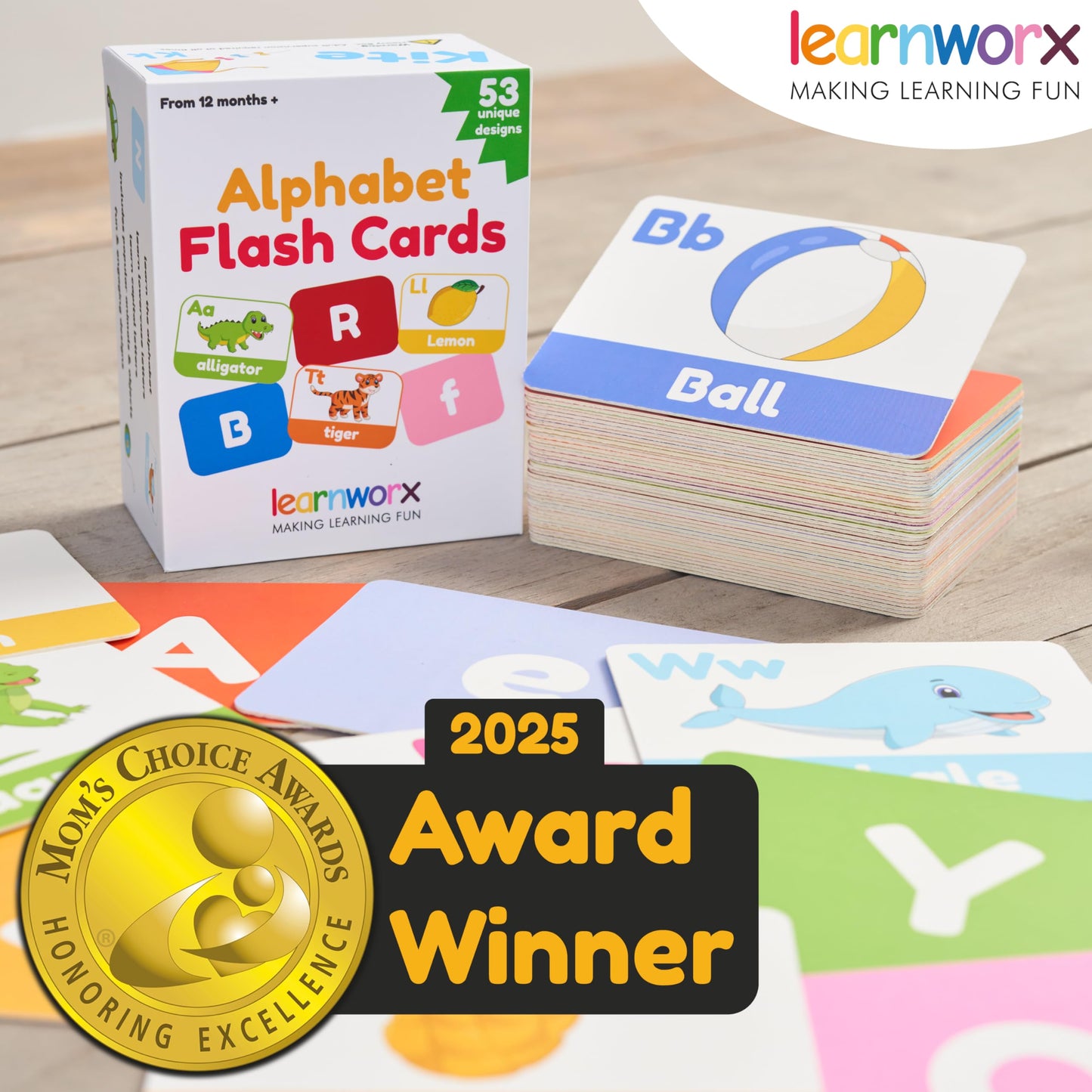 Alphabet Flash Cards for Toddlers | Award-Winning | 52 ABC Flashcards for Baby & Kids|ABC Cards Kindergarten | Large Upper and Lower Case | Large A-Z