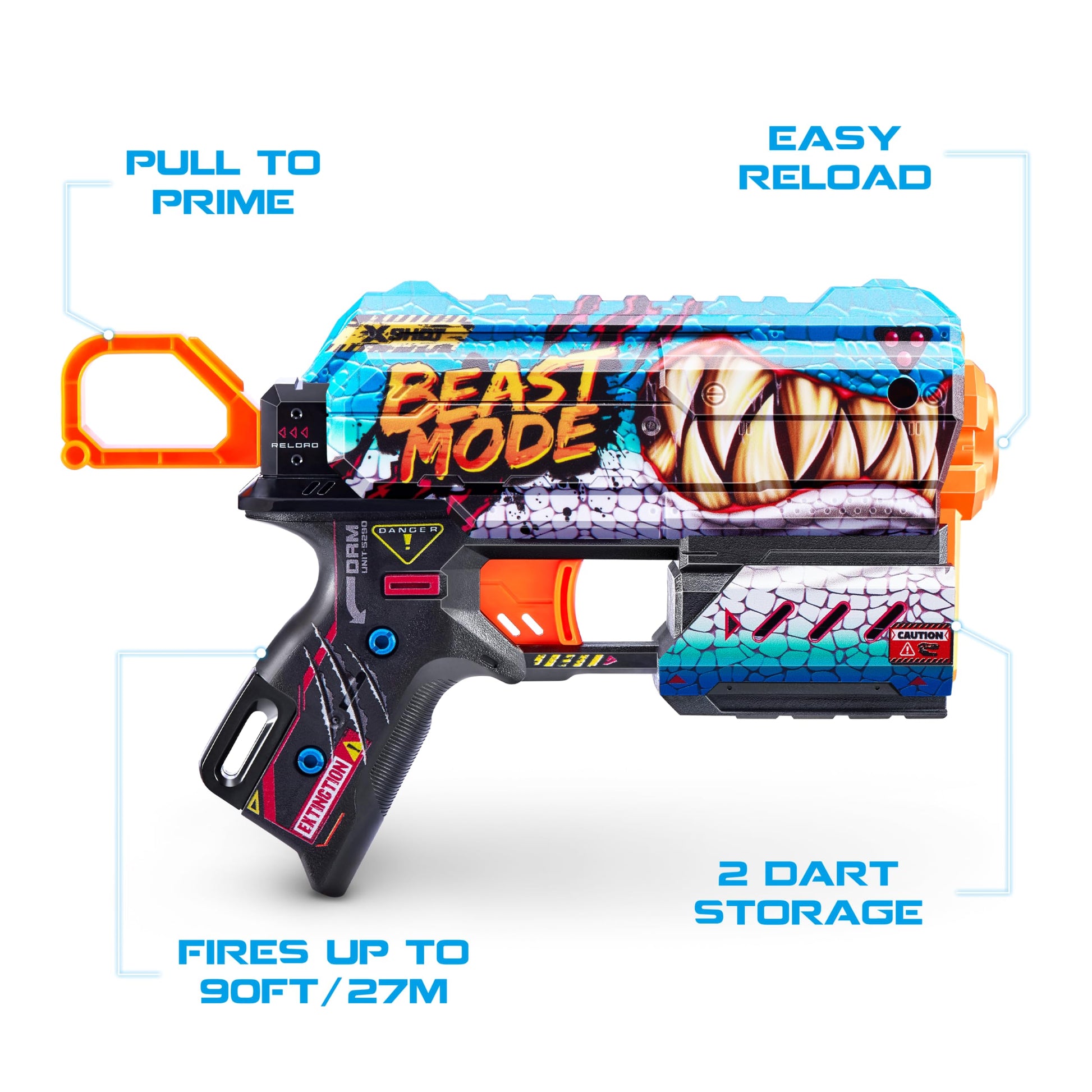XSHOT Skins Flux Blaster with 16 Darts - Beast Out Skin (2 Pack) by ZURU, Easy Reload, Air Pocket Dart Technology, Toy Foam Blaster for Kids, Teens