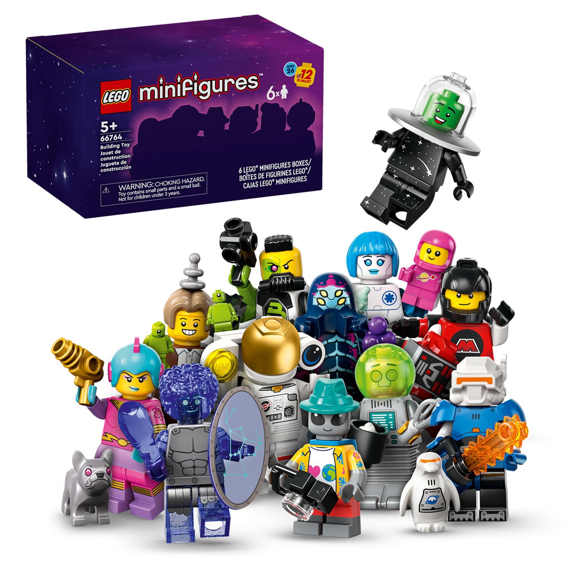 LEGO Minifigures Series 26 Space 6 Pack, Multi Pack of Collectible Minifigures for Kids, Sci-Fi Toy Building Set for Independent Play, Gift Idea for