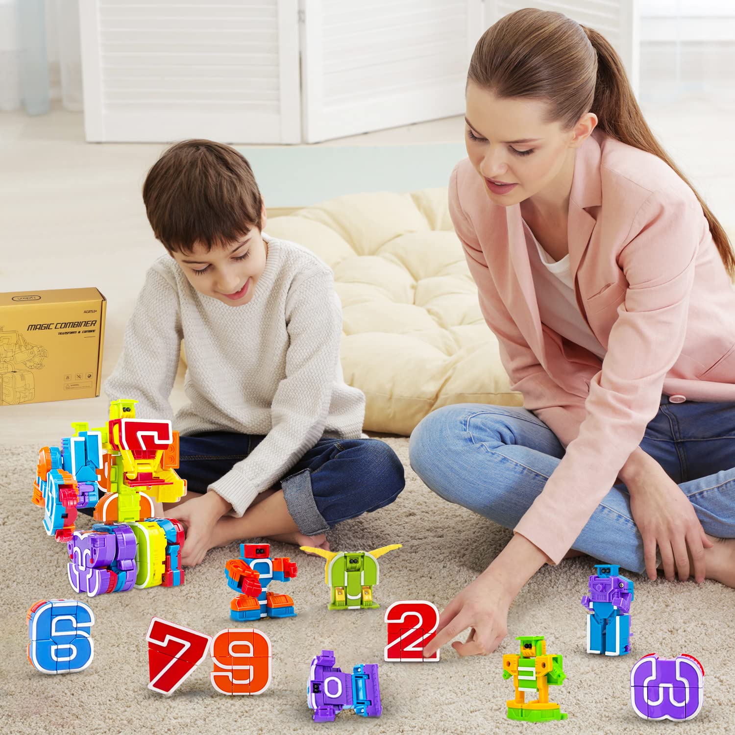 Lydaz 10 Pcs Number Robots Toys for Kids, STEM Educational Learning Action Figure Toys, Number Blocks Bots, Action Figures Toy, Preschool Math Toy