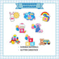 24Pcs Can You Say 1st Birthday Cupcake Toppers - Glitter Rachell Teacher Party Decorations For Rachel Cartoon English Rainbow ABC Themed One Year Old