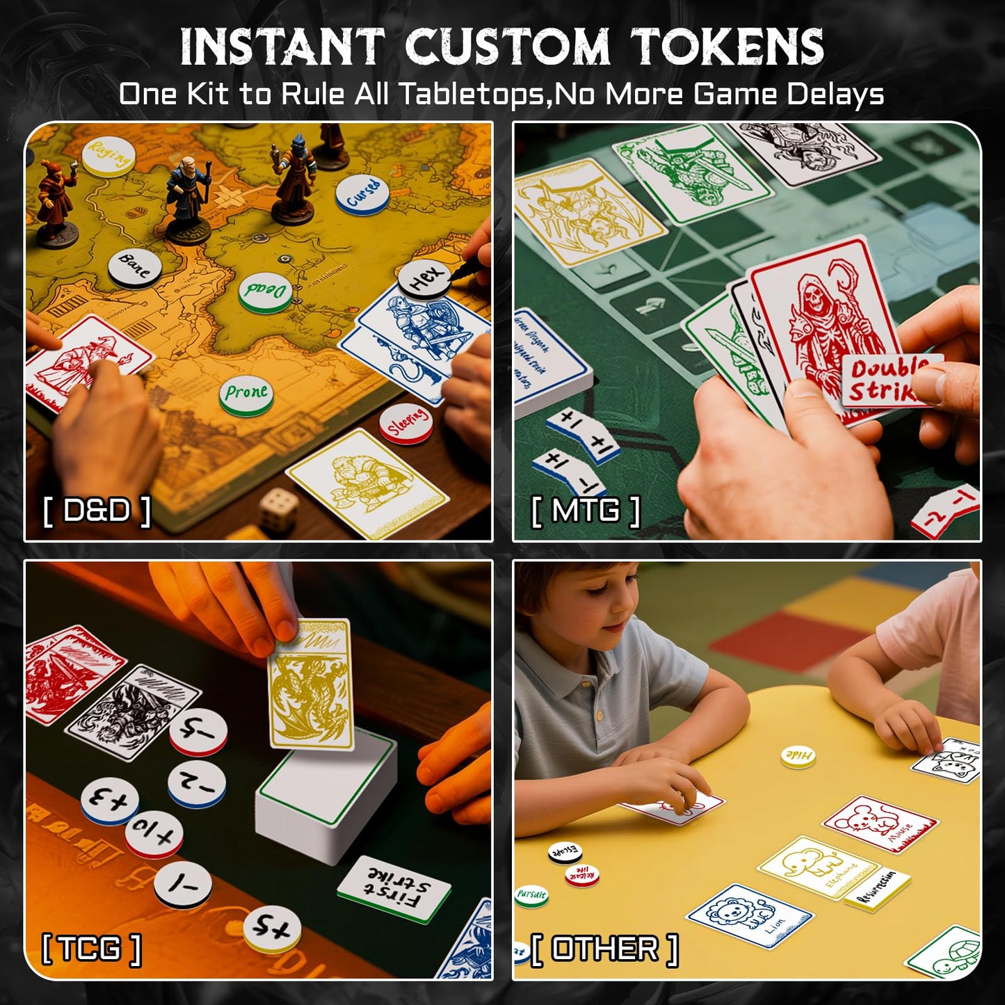 CZYY Dry Erase MTG Token Set, 105 Reusable Cards & Counters for TCGs