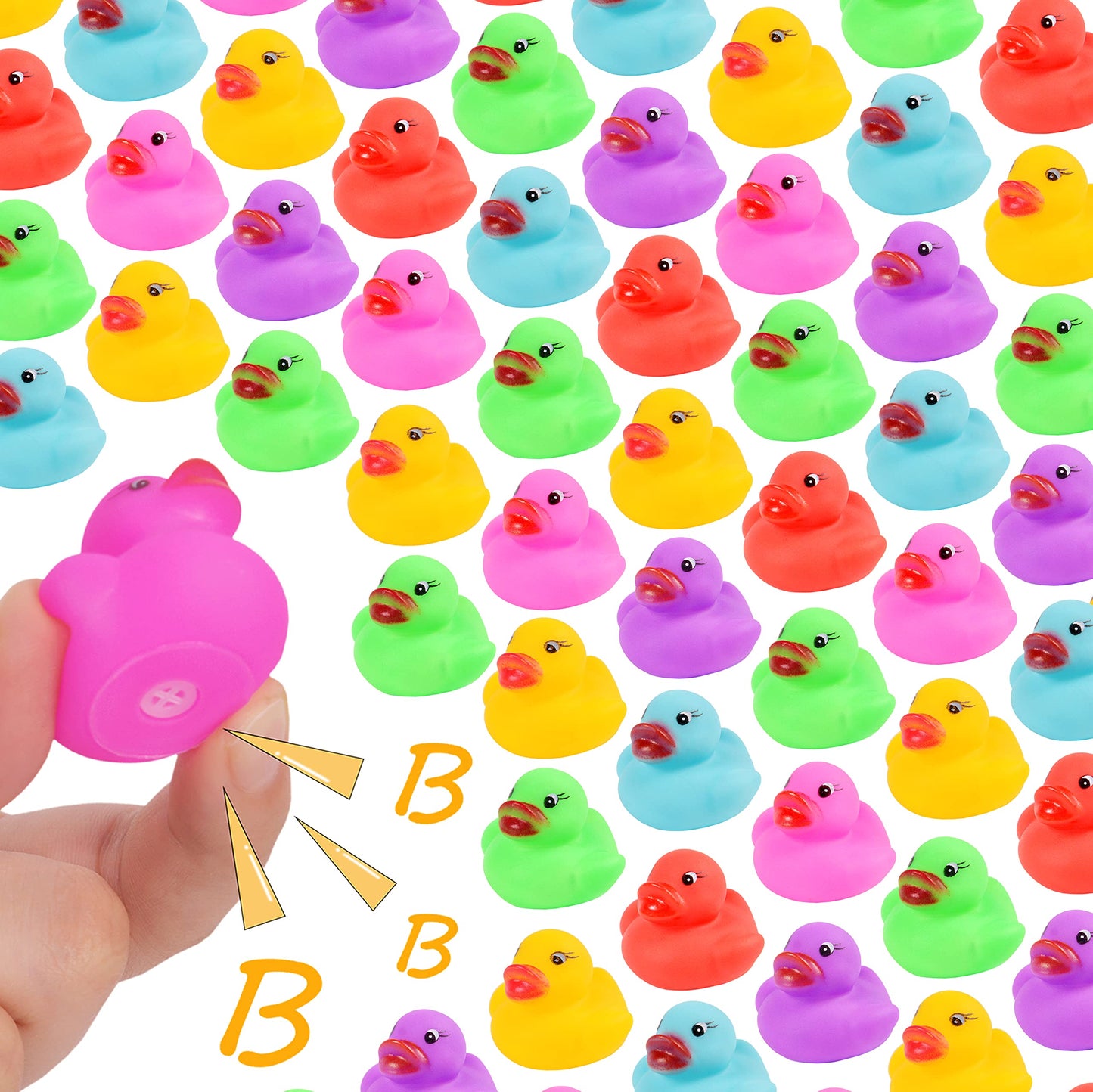 54-Pack Mini Rubber Ducks Set, Mini Colorful Rubber Duckies Bath Toy for Child,Float & Squeak Tiny Ducks Pool Toy Set for Kids Party Favors,Birthday