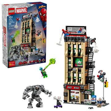 LEGO Marvel Spider-Man vs. Mysterio: The Daily Bugle Building Toy - Pretend Play Set with 7 Minifigures & Rhino Mech - Super Hero Toy for Boys
