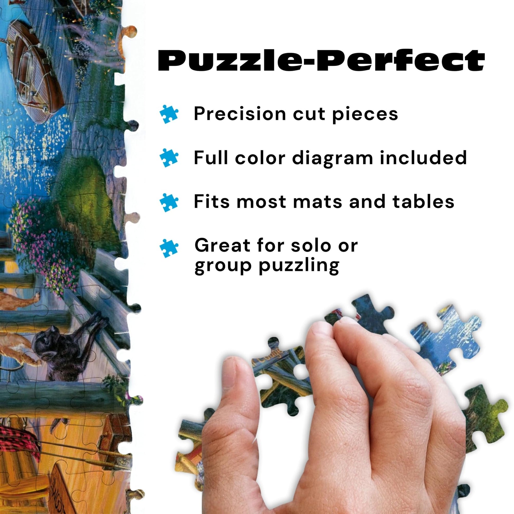 Buffalo Games Darrell Bush, Moonlight Lodge, 1000 Piece Puzzle for Adults