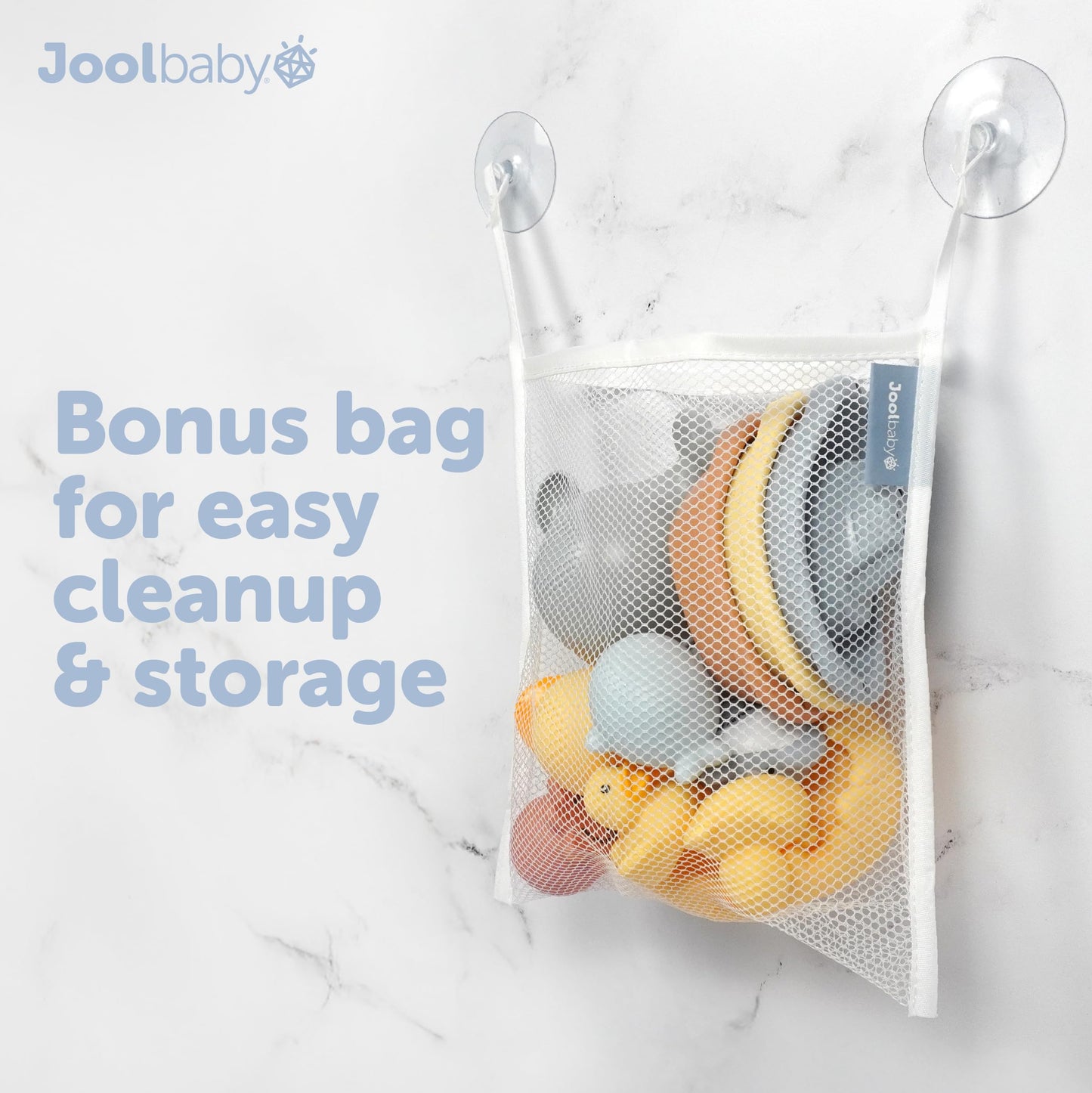 Jool Baby 12-Piece Bath Toy Gift Set with Bath Toy Storage Organizer