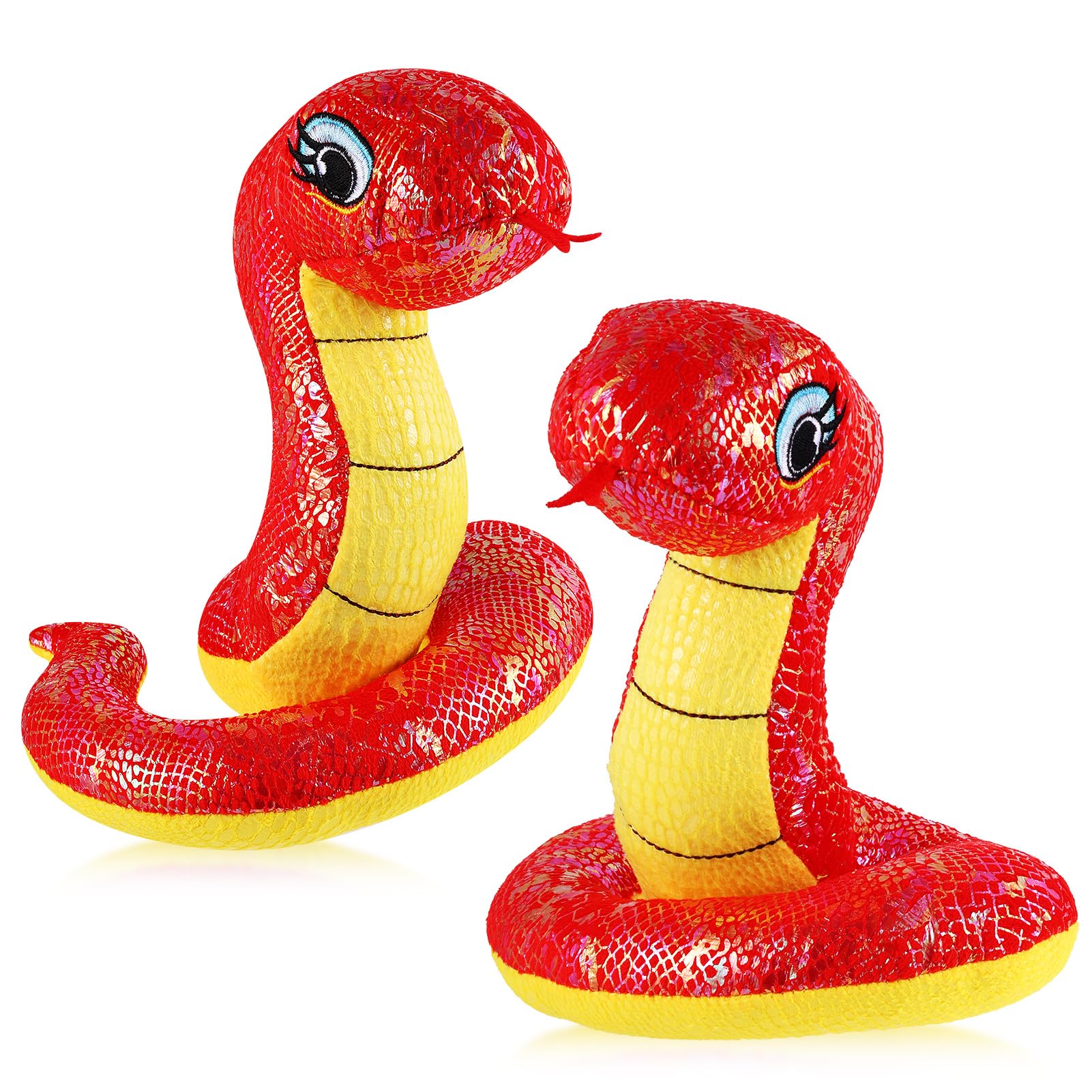 2 Pcs Chinese Snake Plush 2026 Year of The Snake Stuffed Animal Plush Chinese New Year Plush Decoration Mascot Doll Plushies for Spring Festival